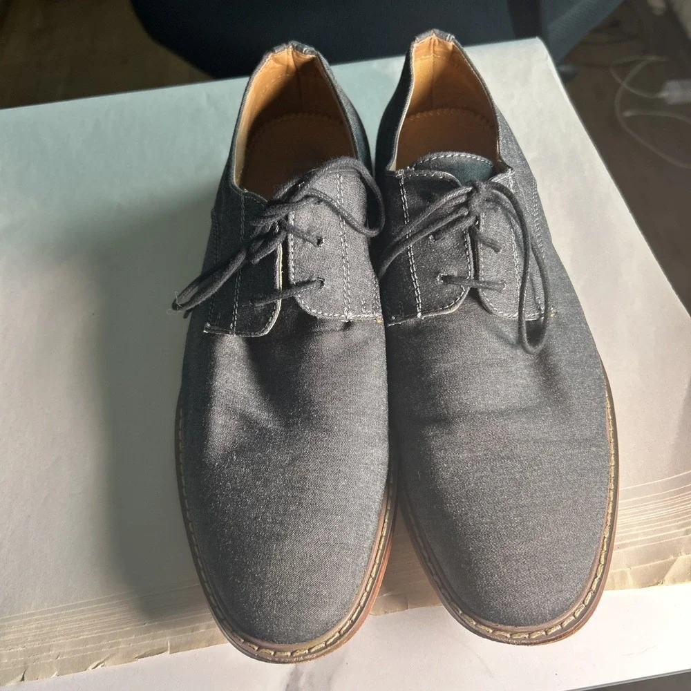 J75 by Jump Padrino Mens Grey Fabric Derby Oxford Shoes Size 8.5 71804M575
